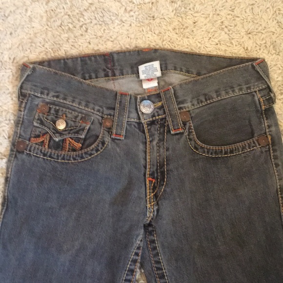 True Religion Flare Bottom Faded Black Denim Jeans - Picture 8 of 8